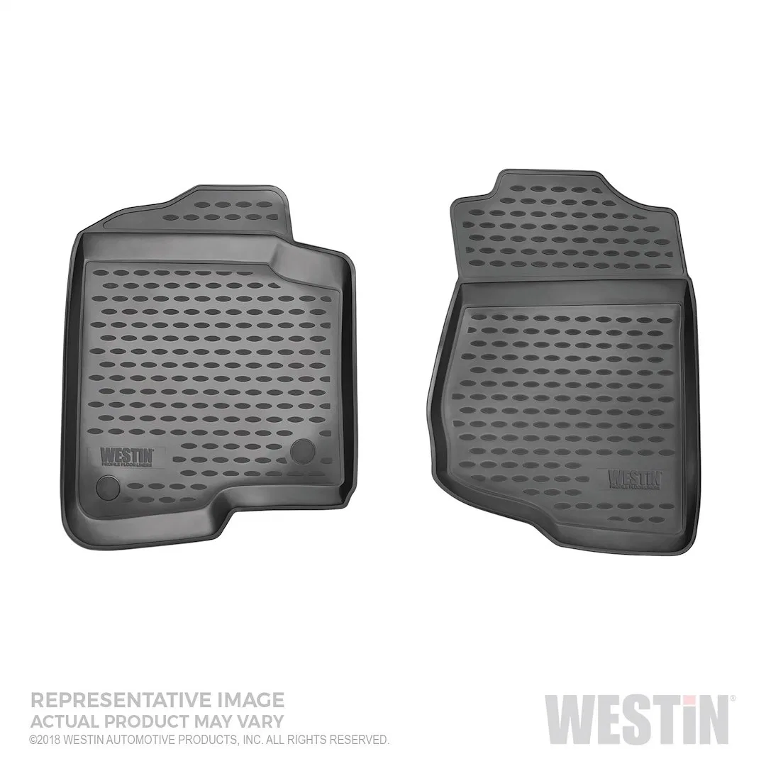 74-39-11029 – WESTIN Floor Liner, Black Molded Fit Raised Edges/ Textured Raised Oval Rubberized Polymer 2 Piece